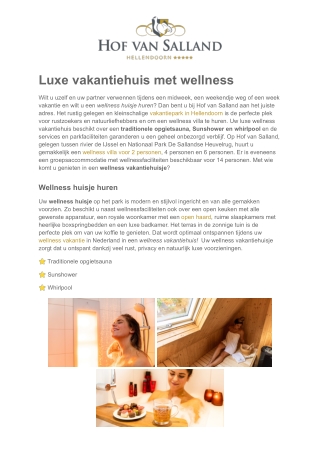 Wellness huisje - Hof van Salland