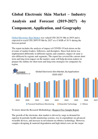 Global Electronic Skin Market