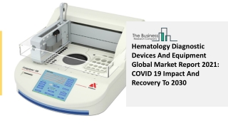Hematology Diagnostic Devices And Equipment Global Market Report 2021 COVID 19 Impact And Recovery To 2030