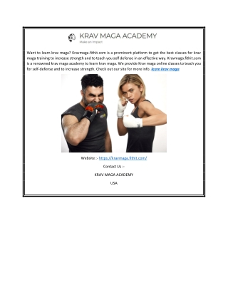 Learn Krav Maga | Kravmaga.fithit.com