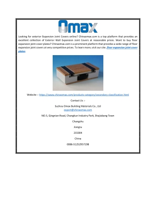 Floor Expansion Joint Cover Plates | Chinaomax.com