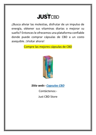 Compre las mejores cápsulas de CBD