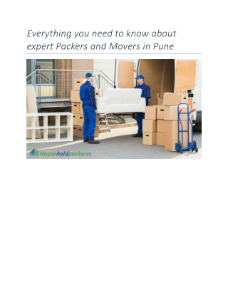 Everything you need to know about expert Packers and Movers in Pune