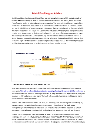 Mutul Fund Nagpur Advisor
