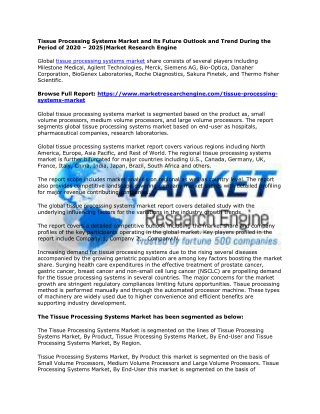 Tissue Processing Systems Market