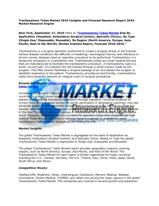 Tracheostomy Tubes Market