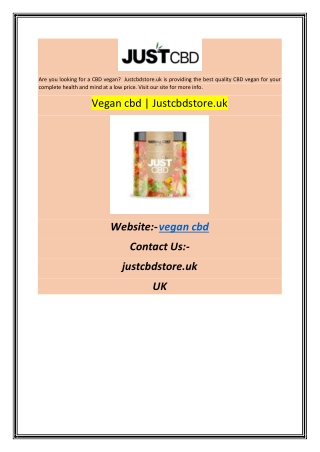 Vegan cbd | Justcbdstore.uk