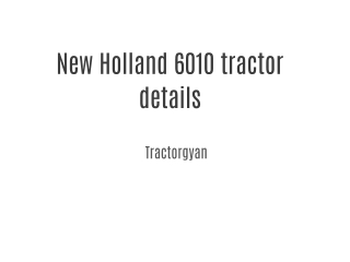 New Holland 6010 tractor details | Tractorgyan