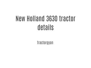 New Holland 3630 tractor details