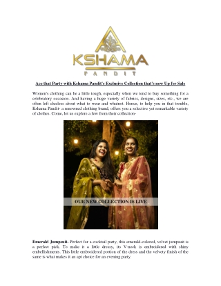 Ace that Party with Kshama Pandit's Exclusive Collection that's now Up for Sale-converted