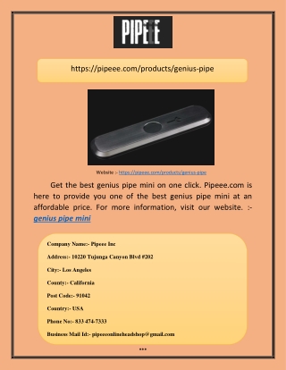 Genius pipe mini | Pipeee.com