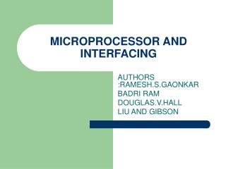 MICROPROCESSOR AND INTERFACING