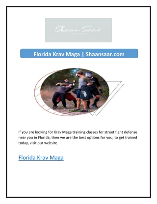 Florida Krav Maga | Shaansaar.com