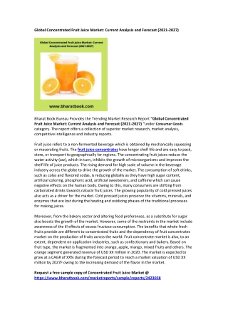 Global Concentrated Fruit Juice Market