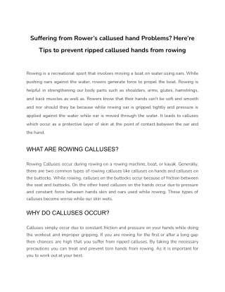 Suffering from Rower’s callused hand Problems_ Here’re Tips to prevent ripped callused hands from rowing