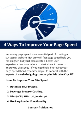 4 Ways To Improve Your Page Speed