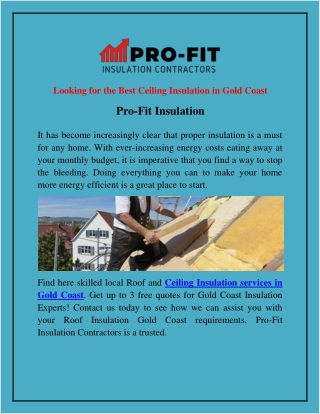 Ceiling Insulation Services in Gold Coast