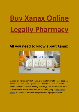 Buy Xanax Online Legally Pharmacy