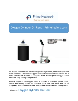 Oxygen Cylinder On Rent | Primehealers.com