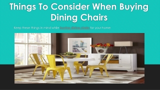 Things To Consider When Buying Dining Chairs