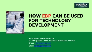 HOW EBP CAN BE USED FOR TECHNOLOGY DEVELOPMENT – Pubrica