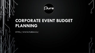 Corporate Event Budget Planning