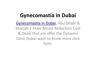 Gynecomastia in Dubai