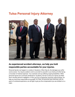 Tulsa Personal Injury Attorney