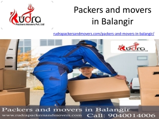 Packers and movers in Balangir