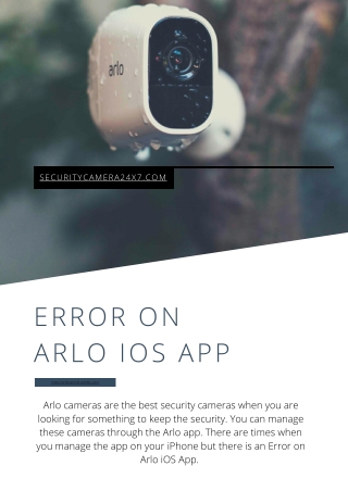 How Can Fix Error on Arlo iOS App