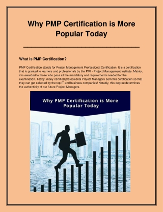 Why PMP Certification is More Popular Today?