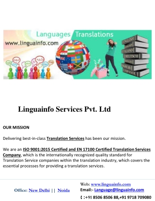 Language Translation Company In Delhi NCR, India And Worldwide