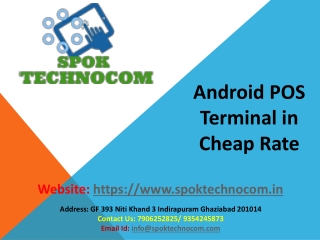 Buy Android POS Terminal in cheap rate from SPOK Technocom || Call Us: 935424587