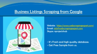 Business Listings Scraping from Google
