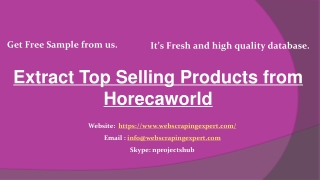 Extract Top Selling Products from Horecaworld