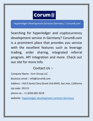 Hyperledger Development Services Germany | Corum8.com