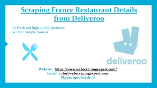 Scraping France Restaurant Details from Deliveroo