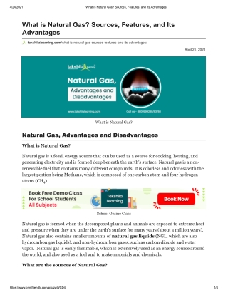 What is Natural Gas Sources, Features, and Its Advantages pdf