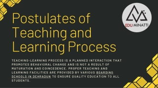 Postulates of Teaching and Learning Process