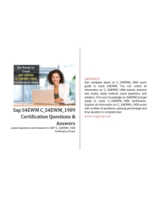 Latest Questions and Exam Guide for SAP S4EWM C_S4EWM_1909 Certification Exam