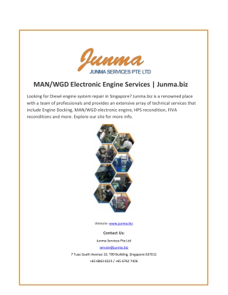 MAN/WGD Electronic Engine Services | Junma.biz