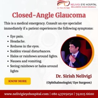 Closed-Angle Glaucoma | Best Eye Hospitals in Bellandur | Nelivigi Eye Hospital