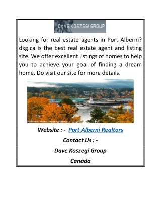 Port Alberni Realtors | dkg.ca