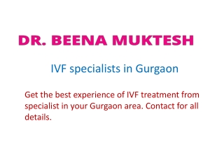 IVF specialists in Gurgaon