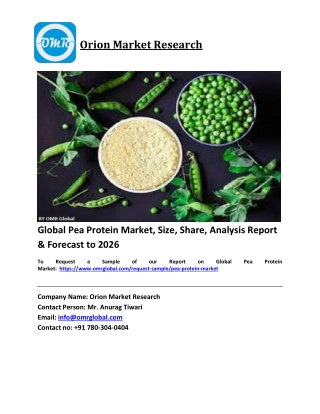 Global Pea Protein Market Trends, Size, Competitive Analysis and Forecast 2020-2