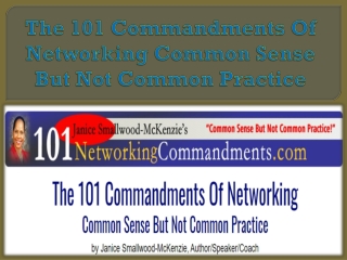 The 101 Commandments Of Networking Common Sense But Not Common Practice