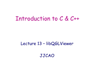 Introduction to C &amp; C++