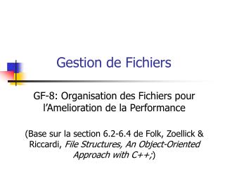 Gestion de Fichiers