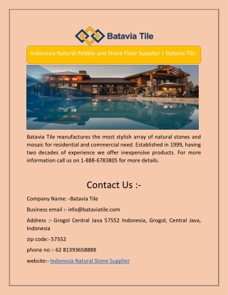 Indonesia Natural Pebble and Stone Floor Supplier | Batavia Tile