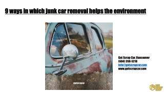 9 ways in which junk car removal helps environment